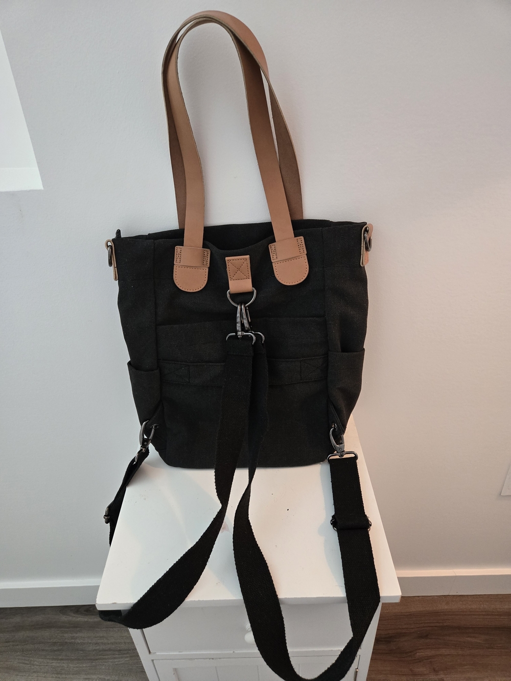 Black Canvas Backpack - Picture 2 of 5